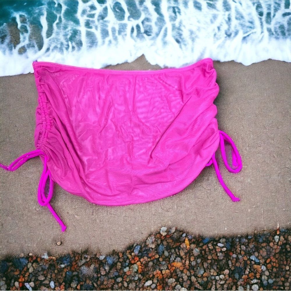 Hot Pink l Sheer l Cover-up, Skirt l Cinched Sides l XL l New
